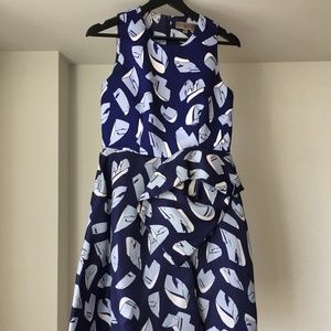 Anmani Blue 3d-Flower patterns Dress (Blue)